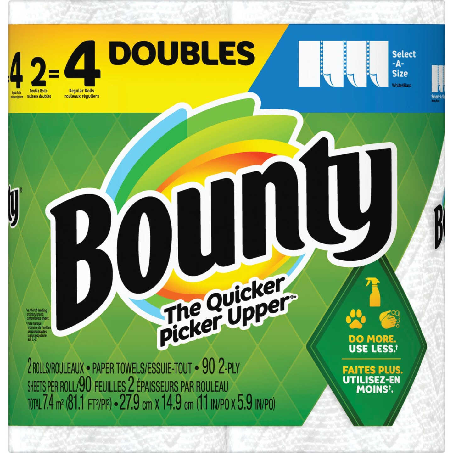 Bounty Select-A-Size Paper Towels, 2 Double Rolls, White, 90 Sheets Per  Roll - Kenyon Noble Lumber & Hardware