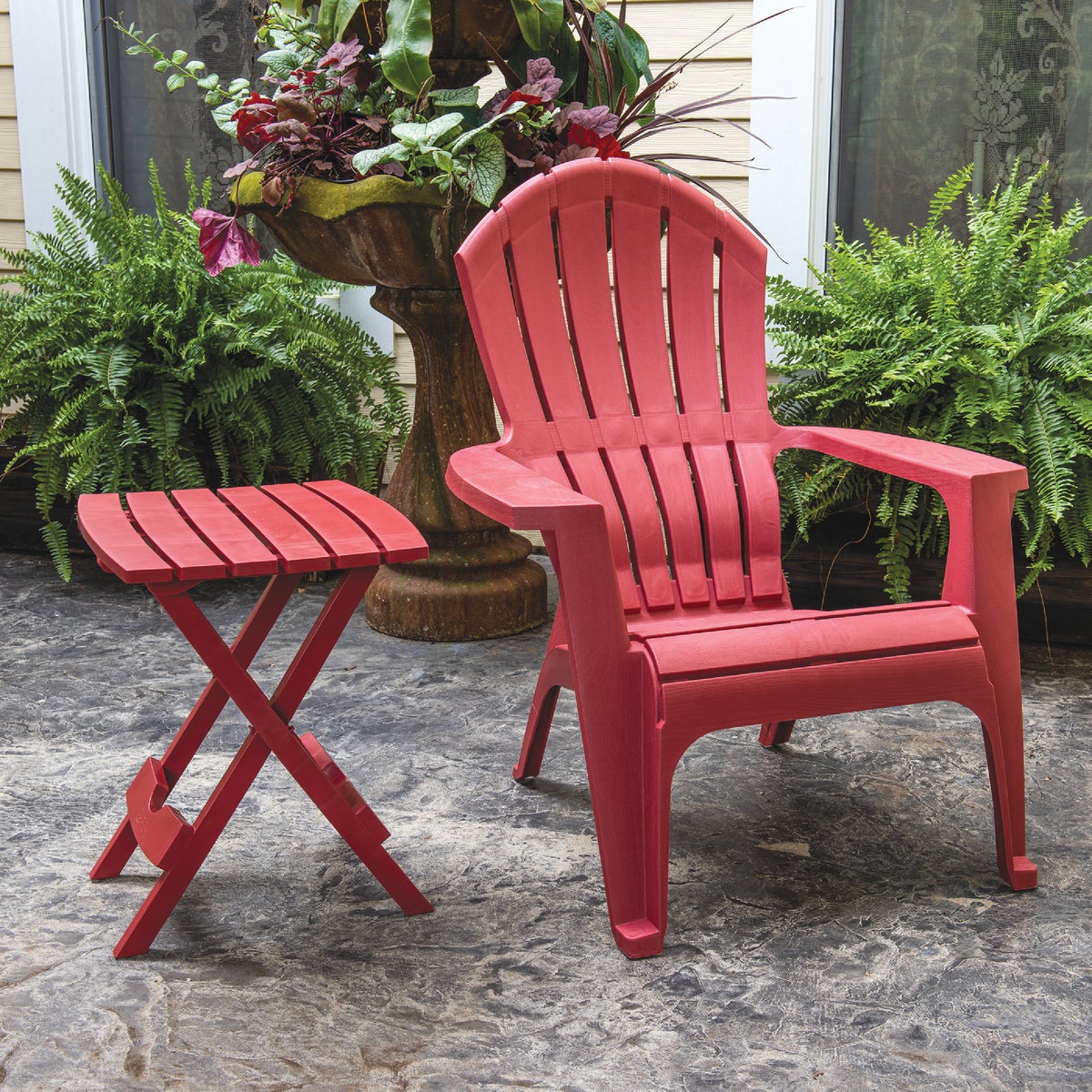 Red plastic lawn chairs hot sale